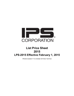 Price List (PDF) - IPS Corporation