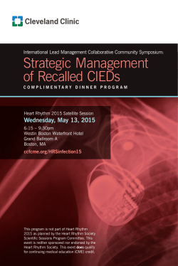 Strategic Management of Recalled CIEDs