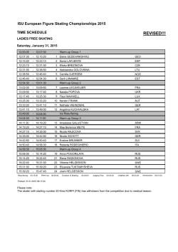 ISU European Figure Skating Championships 2015 TIME SCHEDULE