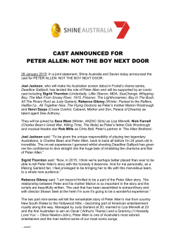 Peter Allen Not The Boy Next Door Cast A