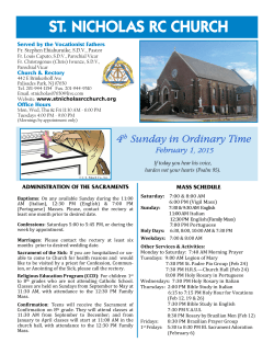 Bulletin of 02/01/15 - St. Nicholas RC Church