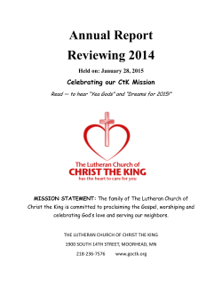 Annual Report - The Lutheran Church of Christ the King