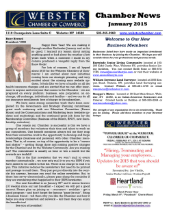 the current newsletter - Webster Chamber of Commerce