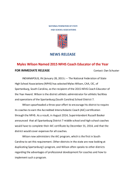 Myles Wilson Named 2015 NFHS Coach Educator of the Year