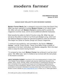 Modern Farmer Press Release