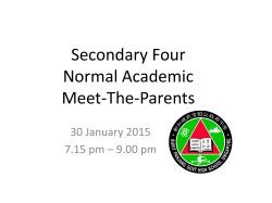 Secondary Four Normal Academic Meet-The