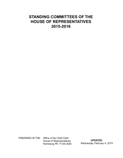 STANDING COMMITTEES OF THE HOUSE OF