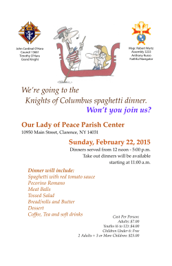 KOC Spaghetti dinner poster2 - WNY Chapter of Knights of Columbus