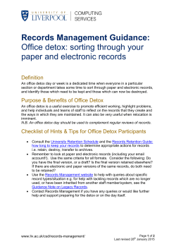 Records Management Guidance: Office detox: sorting through your
