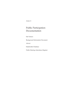Public Participation Documentation