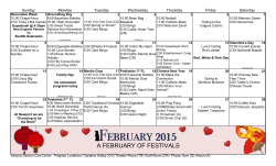 to view our February 2015 calendar of activities and events.