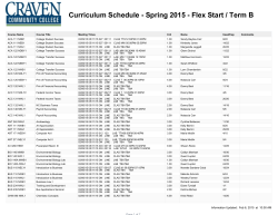 Spring 2015 Schedule-Flex Start/B-Term