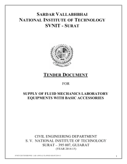 tender document for supply of fluid mechanics laboratory