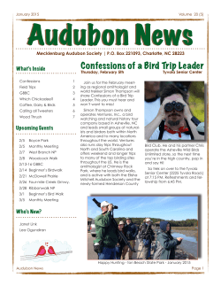 Current Newsletter - Mecklenburg Audubon Society