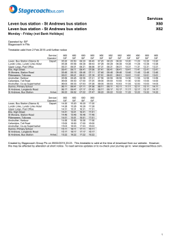 Services Leven bus station - St Andrews bus station X60 Leven bus