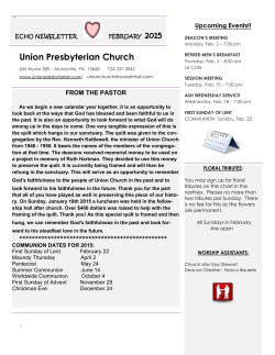 ECHO january 2015 - Union Presbyterian Church