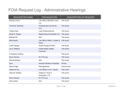 FOIA Request Log - Administrative Hearings