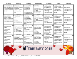 Monthly Activity Calendar - Avamere Rehab of Newport