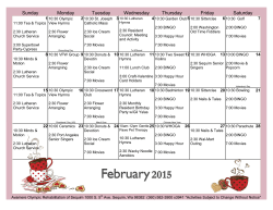 Monthly Activity Calendar - Avamere Olympic Rehabilitation of Sequim