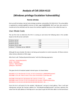 Analysis of CVE-2014-4113 (Windows privilege Escalation