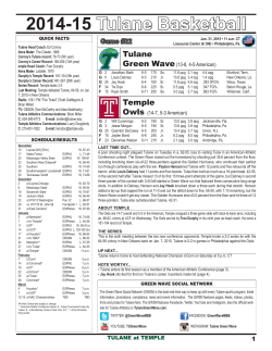 2014-15 Tulane Basketball Tulane Basketball