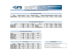 Fiji Sailing Schedule