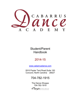 Handbook - Cabarrus Dance Academy