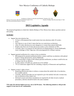 2015 NM Legislation - Diocese of Las Cruces