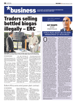 Traders selling bottled biogas illegally – ERC