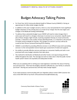 Budget Advocacy Talking Points