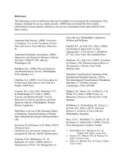 List of References - American Board of Pain Medicine