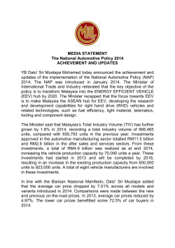 Media Statement - Achievement and Updates of NAP 2014
