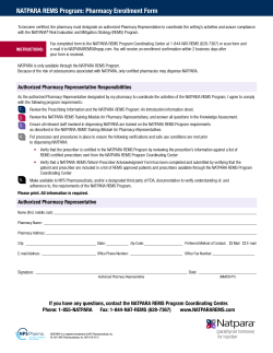 NATPARA REMS Program: Pharmacy Enrollment Form