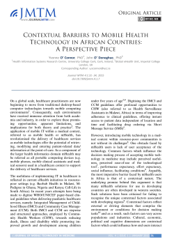 Contextual Barriers to Mobile Health Technology in African Countries