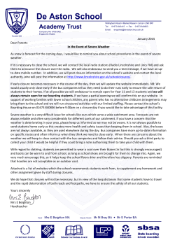 Severe Weather Letter