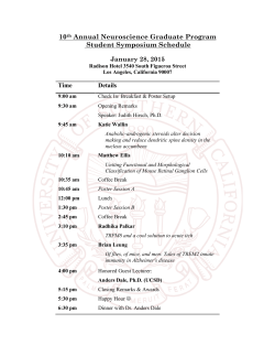 NGP Symposium Schedule - USC Neuroscience Graduate Program