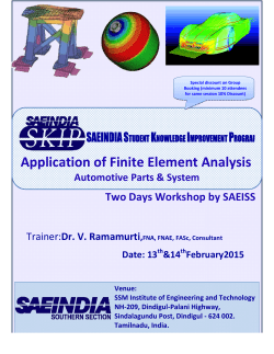 Application of Finite Eleme tion of Finite Element Analysis te