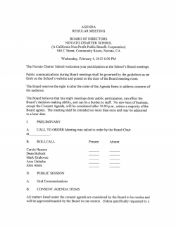 Board Meeting - Novato Charter School
