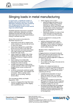 Slinging loads in metal manufacturing