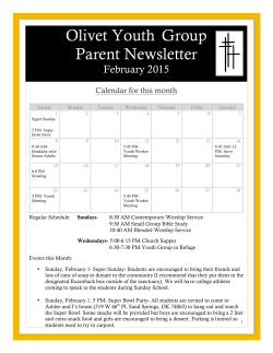 Olivet Youth Group Parent Newsletter