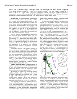 Onset of a Planetesimal Dynamo and the Lifetime of the Solar