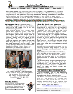 Bundaberg Jazz Waves Newsletter 25 February 2015