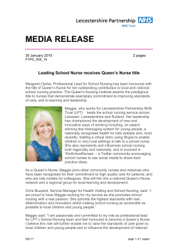 MEDIA RELEASE - Leicestershire Partnership NHS Trust