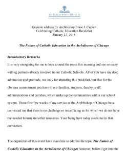 The Future of Catholic Education in the Archdiocese of Chicago