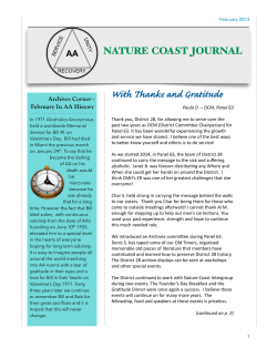February Journal - Nature Coast Intergroup