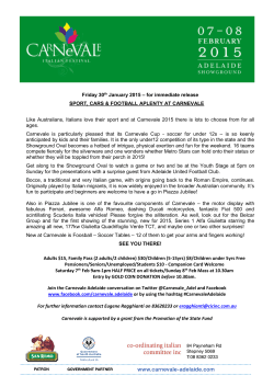 Friday 30th January 2015 – for immediate release