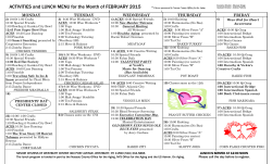 February 2015 Senior Calendar