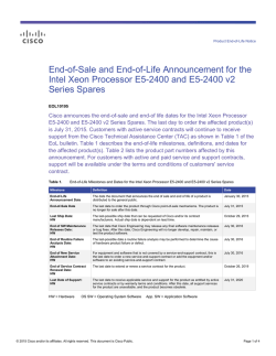 End-of-Sale and End-of-Life Announcement for the Intel