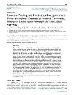 Molecular Docking and Site-directed Mutagenesis of a Bacillus