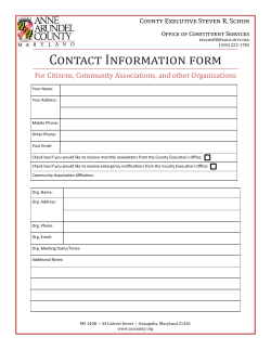 Contact Info Form - Greater Crofton Council